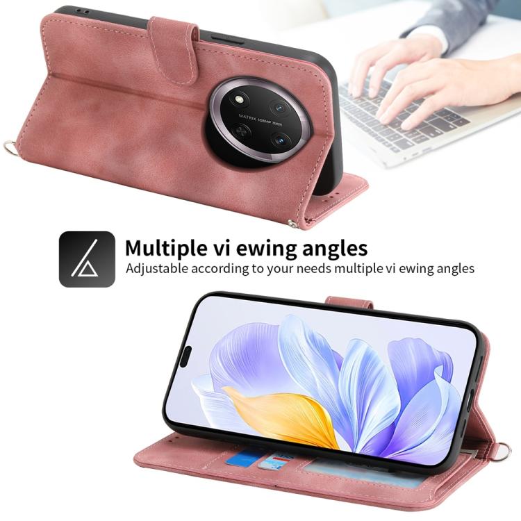 For Honor X9c Global / Magic7 Lite Skin Feel Flowers Embossed Wallet Leather Phone Case