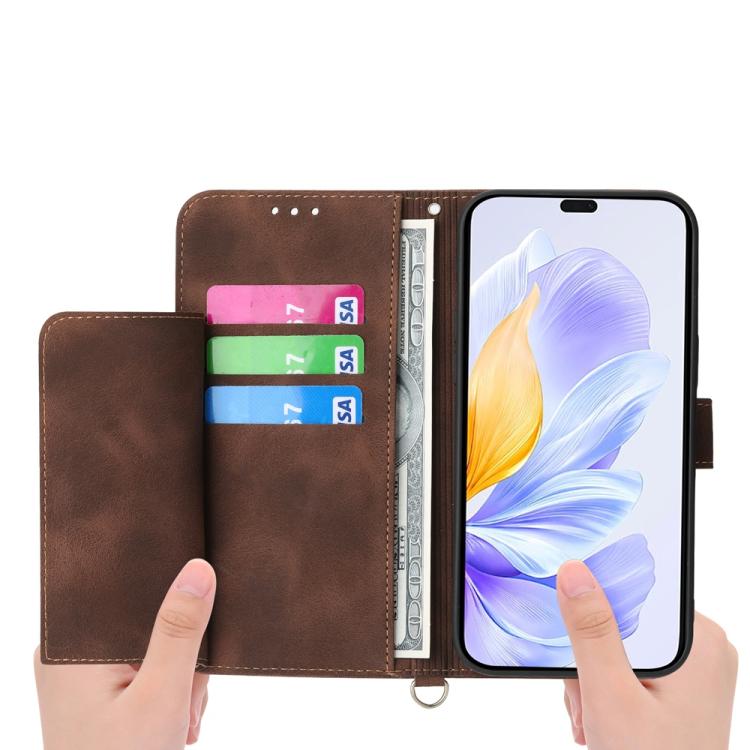 For Honor X9c Global / Magic7 Lite Skin Feel Flowers Embossed Wallet Leather Phone Case