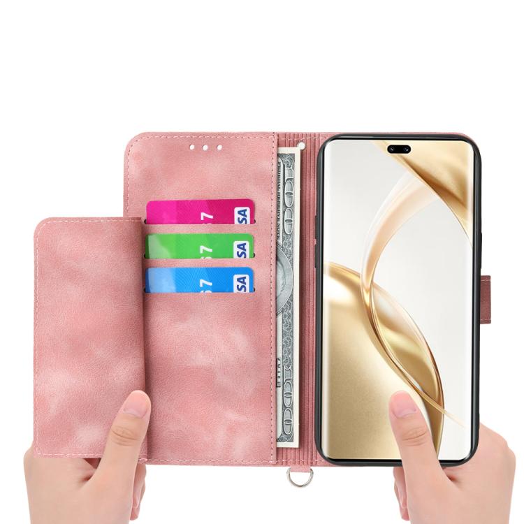 For Honor 400 Lite Global Skin Feel Flowers Embossed Wallet Leather Phone Case