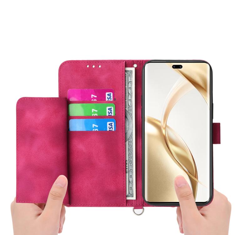 For Honor 400 Lite Global Skin Feel Flowers Embossed Wallet Leather Phone Case