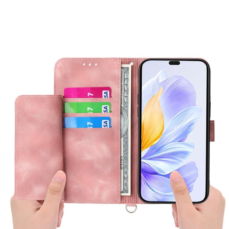 For Honor 400 Global 156.5mm Skin Feel Flowers Embossed Wallet Leather Phone Case