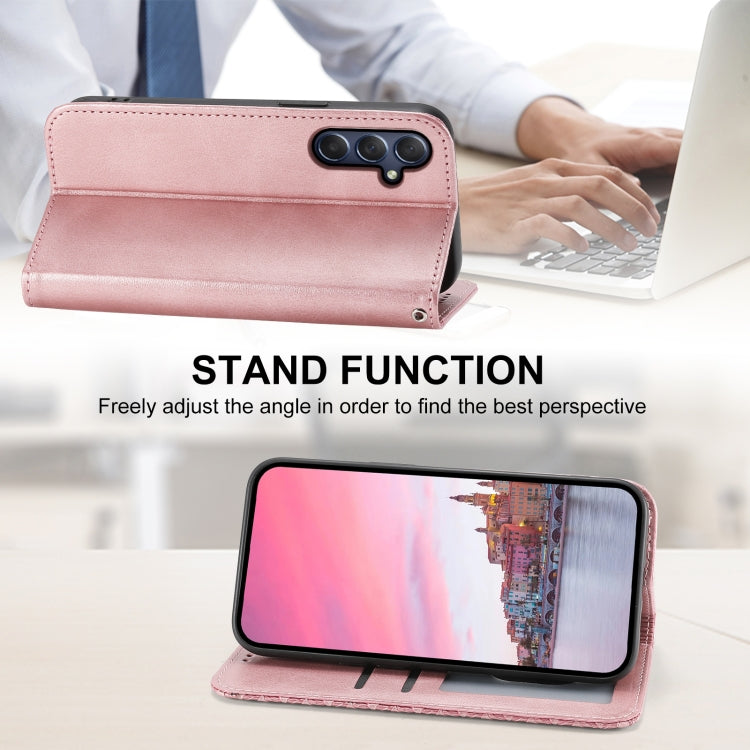 For Samsung Galaxy M54 5G Cubic Grid Calf Texture Magnetic Leather Phone Case