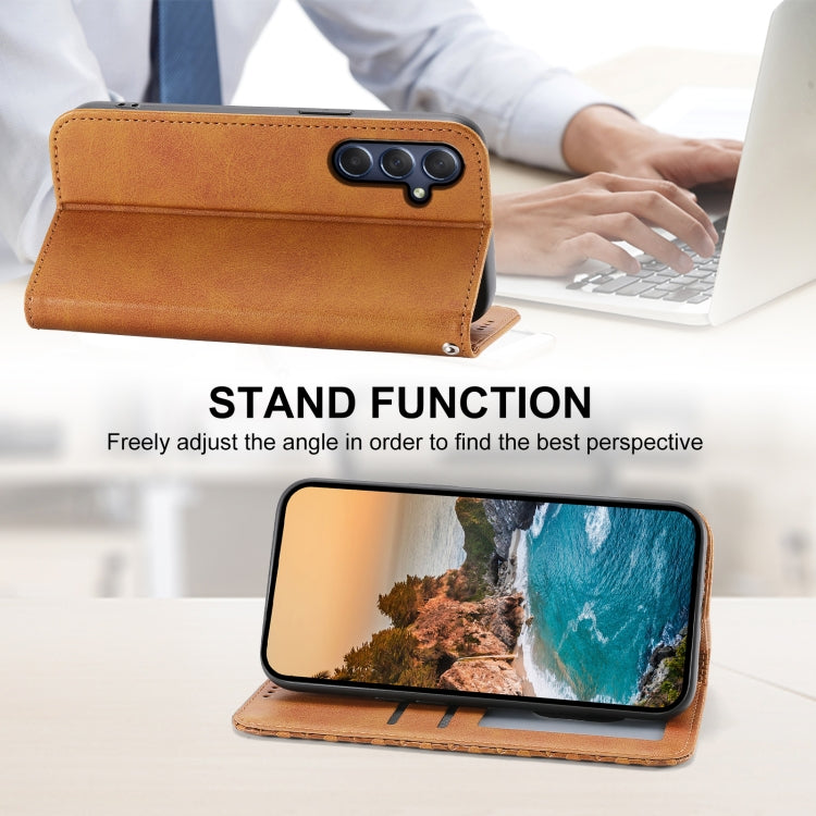For Samsung Galaxy M54 5G Cubic Grid Calf Texture Magnetic Leather Phone Case