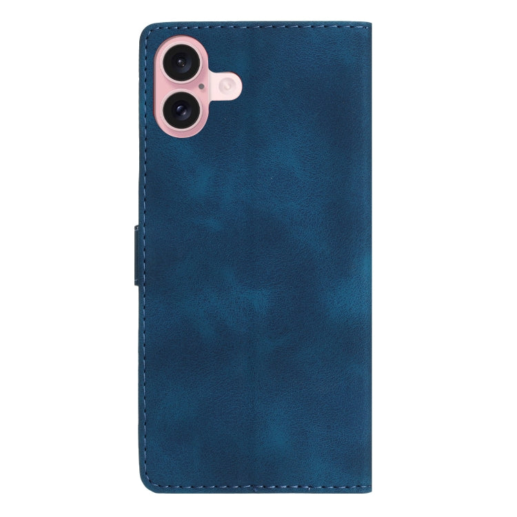 For iPhone 16 Flower Butterfly Embossing Pattern Leather Phone Case