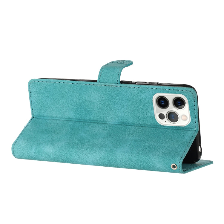 For iPhone 16 Pro Max Flower Butterfly Embossing Pattern Leather Phone Case