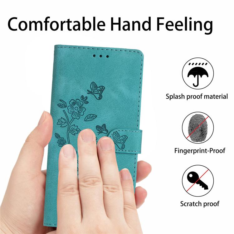 For iPhone 16e / 17e Flower Butterfly Embossing Pattern Leather Phone Case