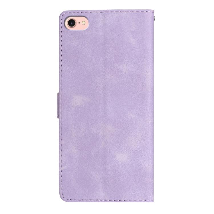 For iPhone 16e / 17e Flower Butterfly Embossing Pattern Leather Phone Case