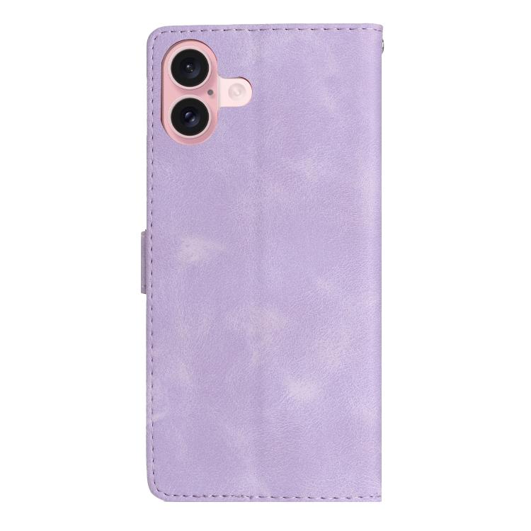 For iPhone 17 Flower Butterfly Embossing Pattern Leather Phone Case