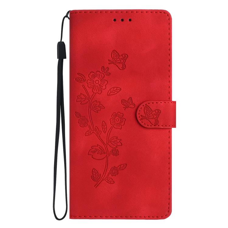 For iPhone 17 Pro Flower Butterfly Embossing Pattern Leather Phone Case