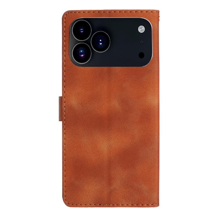 For iPhone 17 Pro Flower Butterfly Embossing Pattern Leather Phone Case