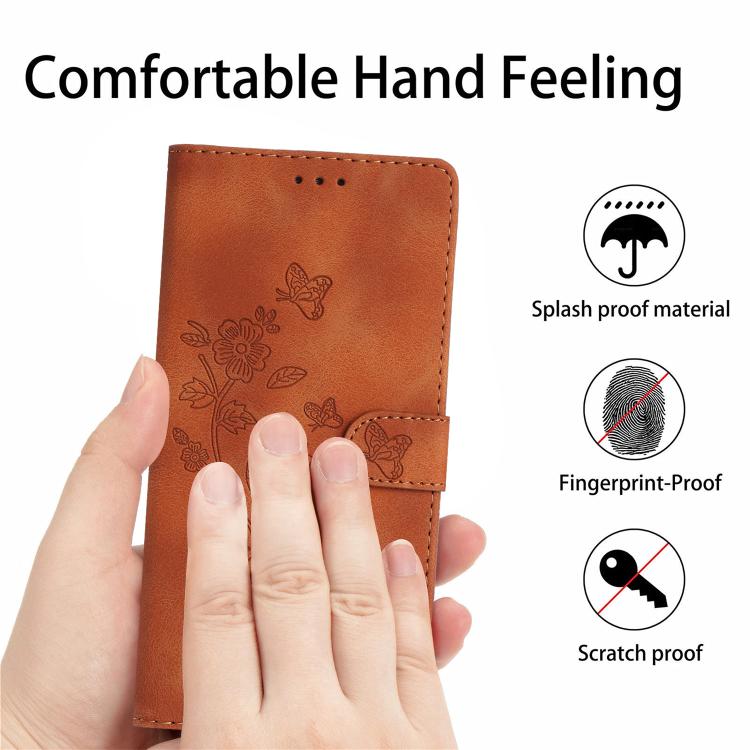 For iPhone 17 Pro Flower Butterfly Embossing Pattern Leather Phone Case
