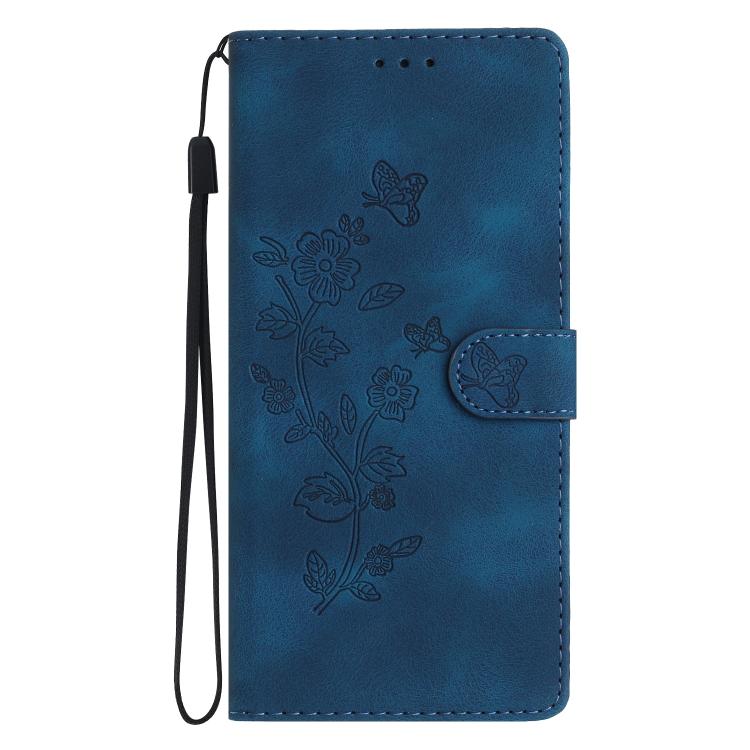 For iPhone 17 Pro Max Flower Butterfly Embossing Pattern Leather Phone Case