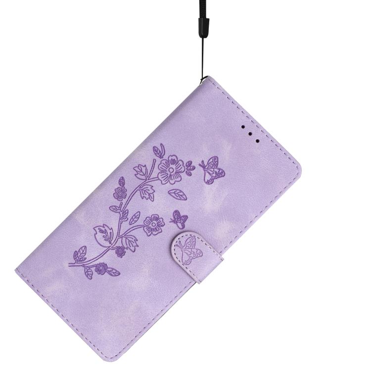 For iPhone 17 Pro Max Flower Butterfly Embossing Pattern Leather Phone Case