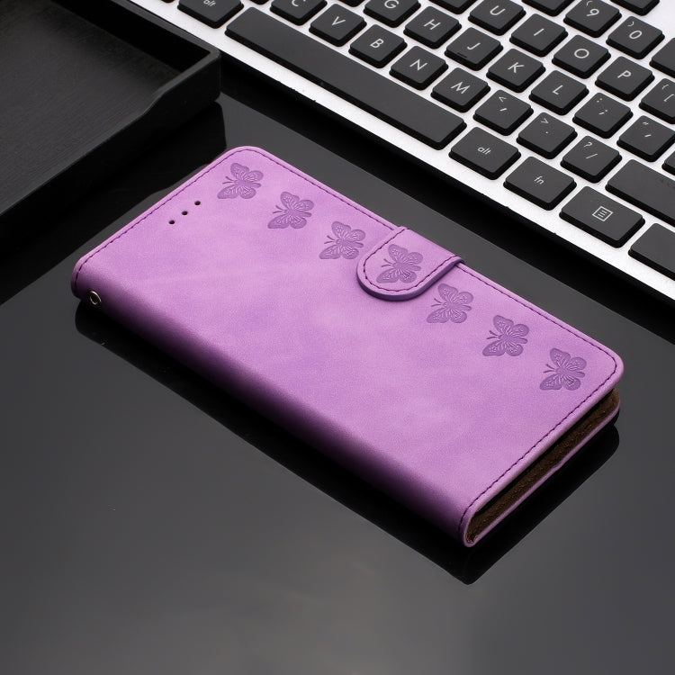 For Motorola Edge 50 Pro Seven Butterflies Embossed Leather Phone Case