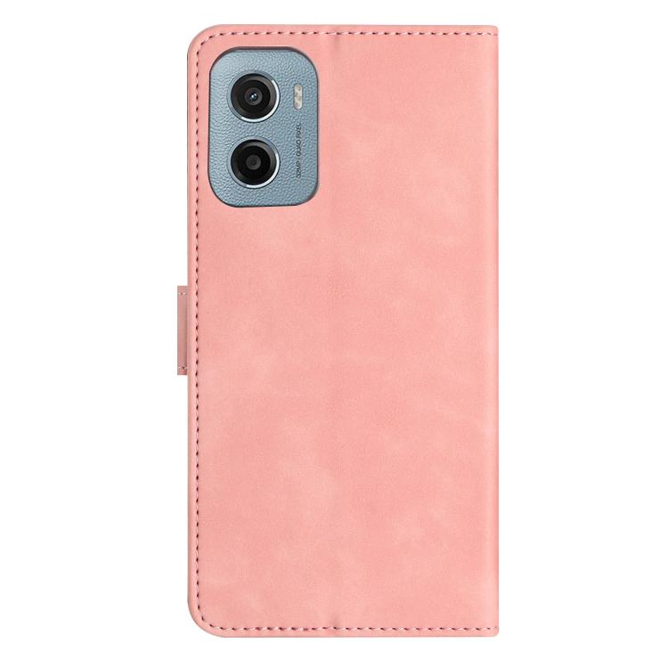 For Motorola Moto E15 Seven Butterflies Embossed Leather Phone Case