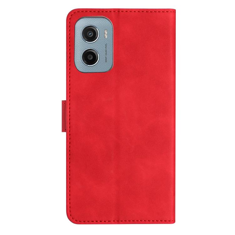 For Motorola Moto E15 Seven Butterflies Embossed Leather Phone Case