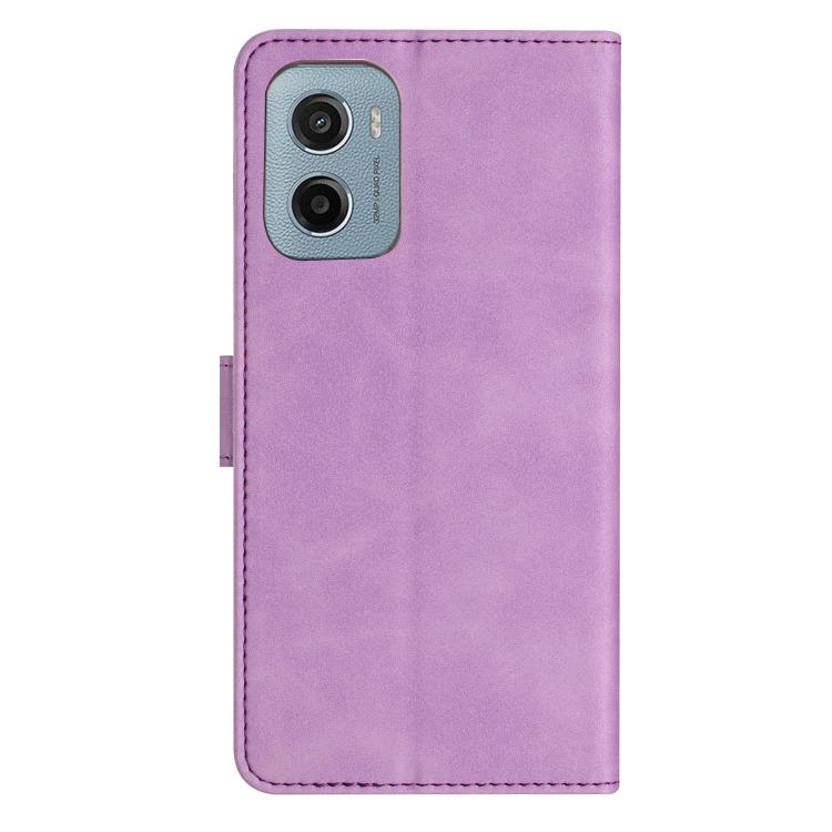 For Motorola Moto E15 Seven Butterflies Embossed Leather Phone Case