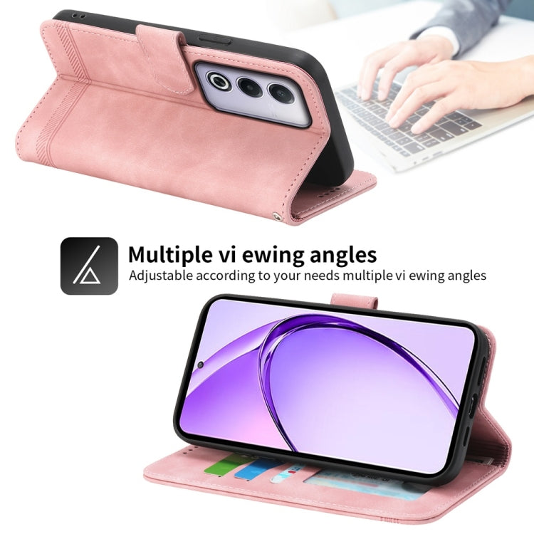 For OPPO A5 5G Global / A3 Pro 5G Dierfeng Dream Line TPU Hybrid PU Leather Phone Case