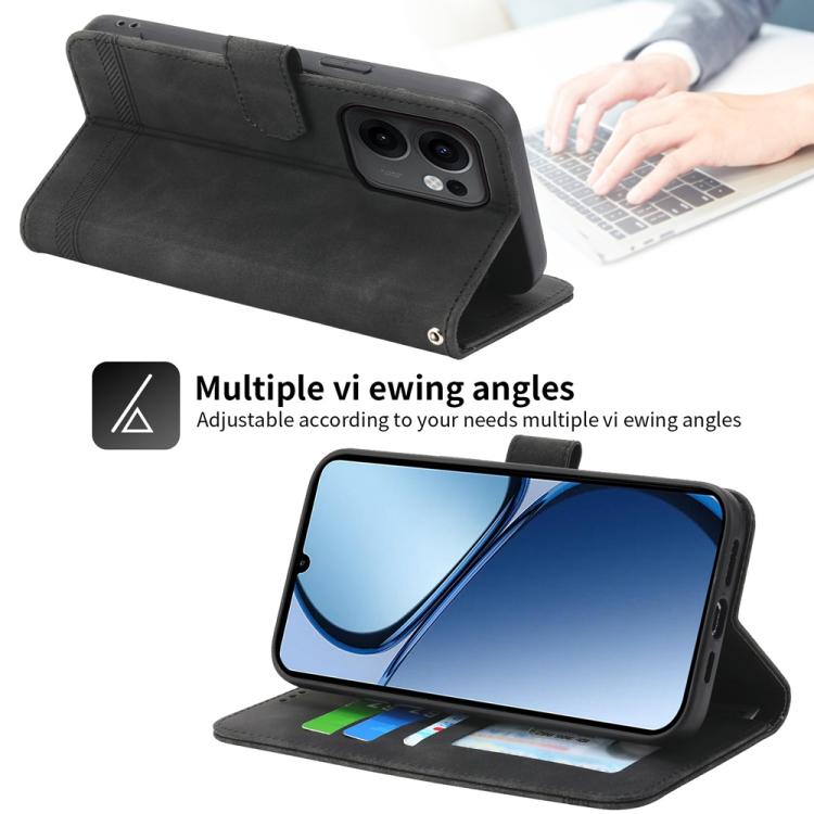 For OPPO Reno13 F 4G / 5G Dierfeng Dream Line TPU Hybrid PU Leather Phone Case