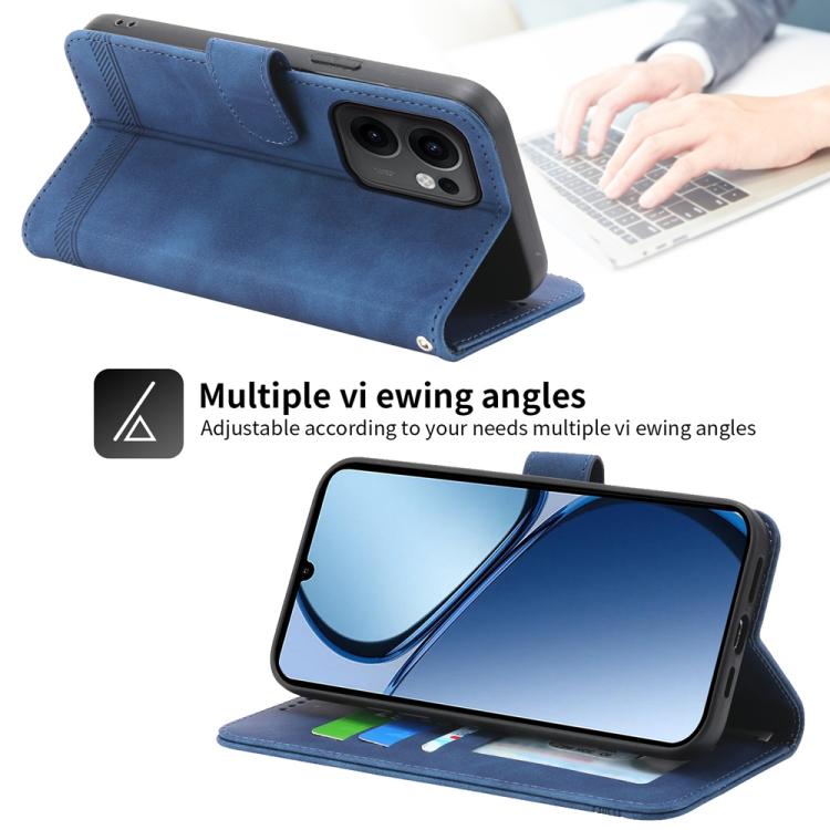 For OPPO Reno13 F 4G / 5G Dierfeng Dream Line TPU Hybrid PU Leather Phone Case