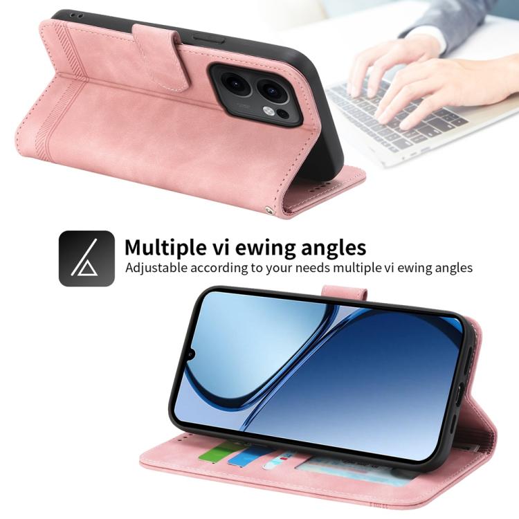 For OPPO Reno13 F 4G / 5G Dierfeng Dream Line TPU Hybrid PU Leather Phone Case