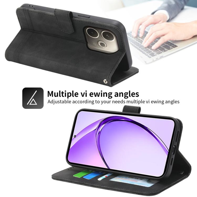 For OPPO A5 PRO 5G Global Dierfeng Dream Line TPU Hybrid PU Leather Phone Case