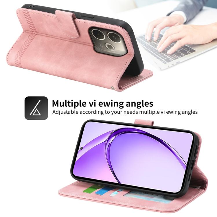 For OPPO A5 PRO 5G Global Dierfeng Dream Line TPU Hybrid PU Leather Phone Case