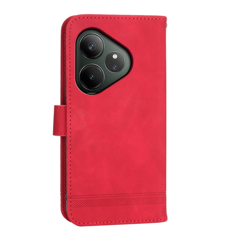 For Realme GT 6 Global Dierfeng Dream Line TPU Hybrid PU Leather Phone Case