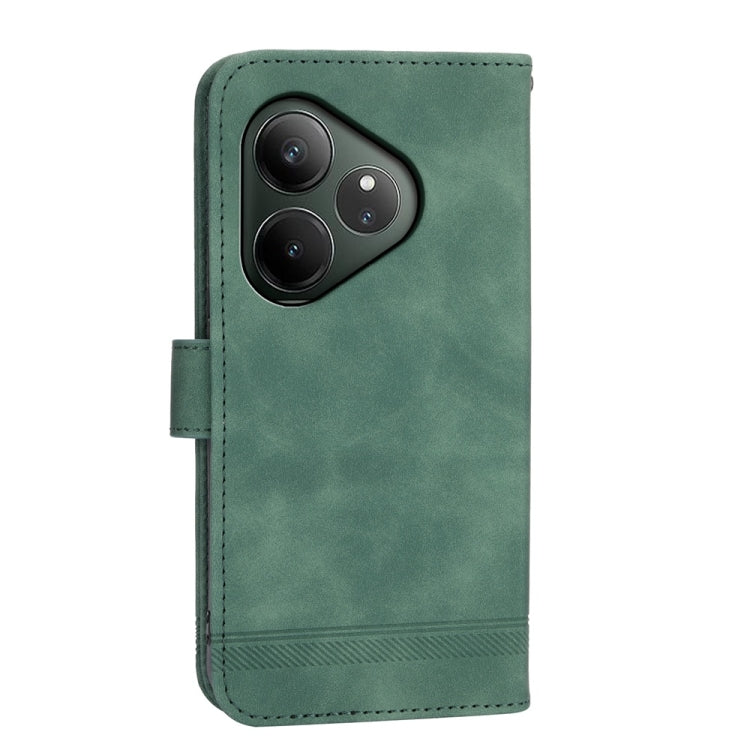 For Realme GT 6 Global Dierfeng Dream Line TPU Hybrid PU Leather Phone Case