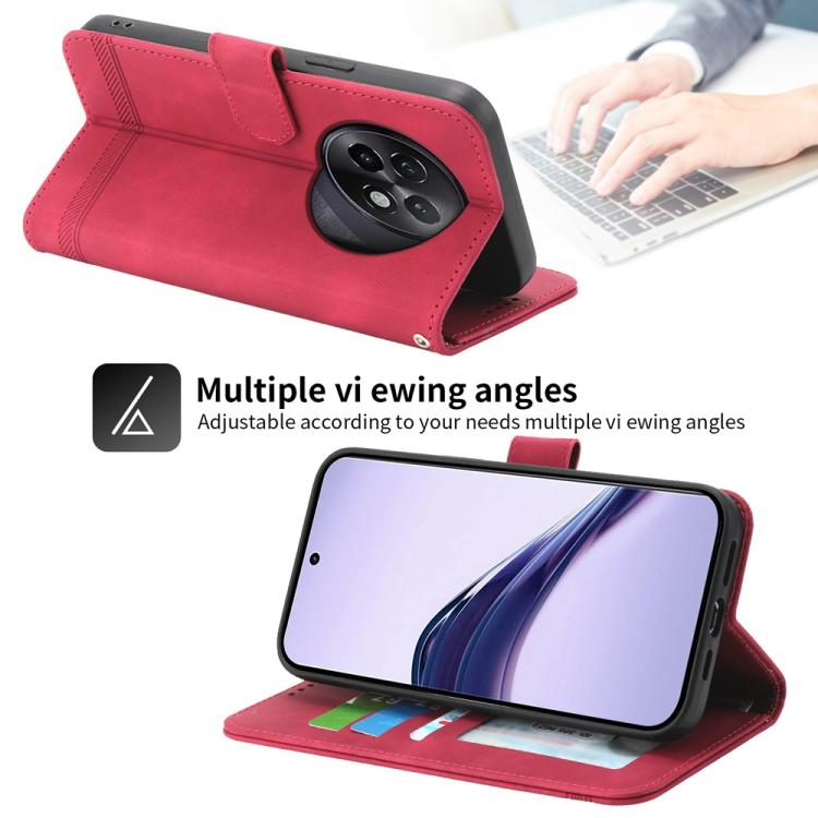 For Realme 13+ Dierfeng Dream Line TPU Hybrid PU Leather Phone Case