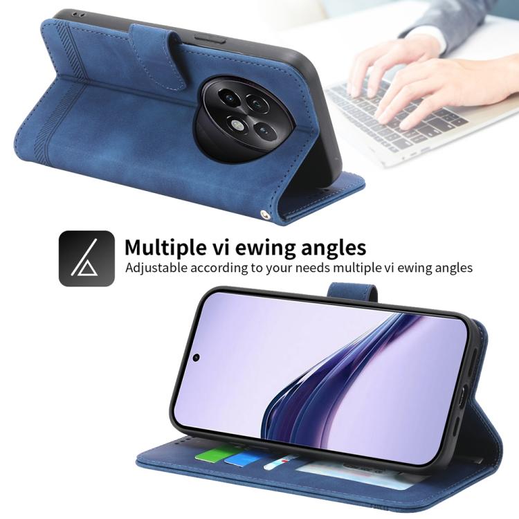 For Realme 13+ Dierfeng Dream Line TPU Hybrid PU Leather Phone Case
