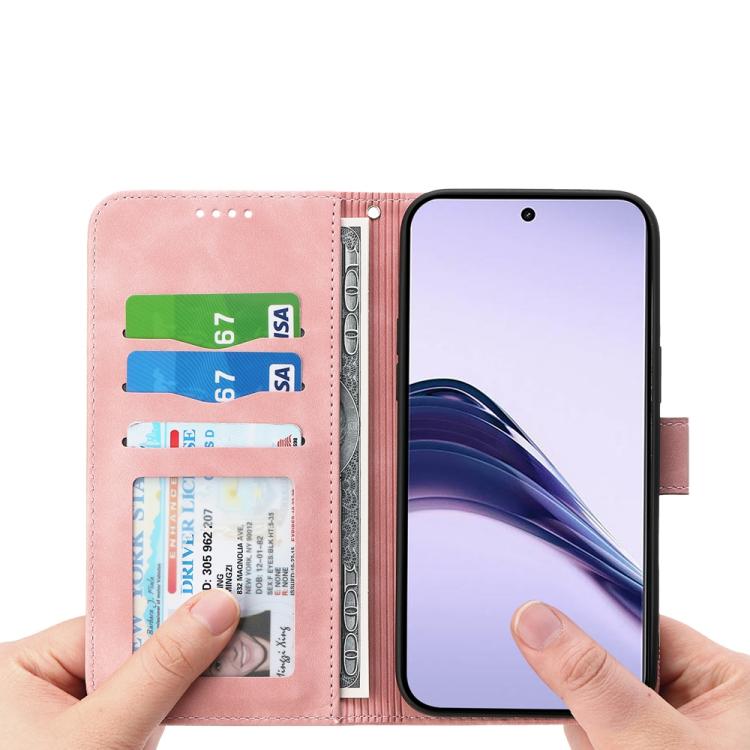 For Realme 13+ Dierfeng Dream Line TPU Hybrid PU Leather Phone Case