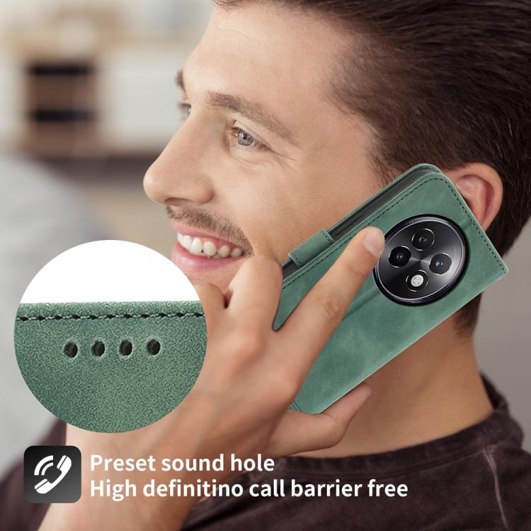 For Realme 13+ Dierfeng Dream Line TPU Hybrid PU Leather Phone Case