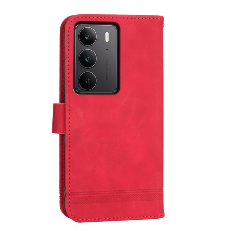 For Realme C75 / Realme 14x Dierfeng Dream Line TPU Hybrid PU Leather Phone Case