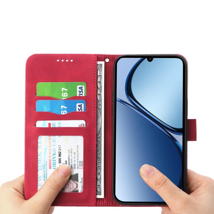 For Realme C75 / Realme 14x Dierfeng Dream Line TPU Hybrid PU Leather Phone Case