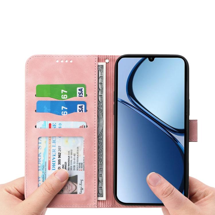For Realme C75 / Realme 14x Dierfeng Dream Line TPU Hybrid PU Leather Phone Case