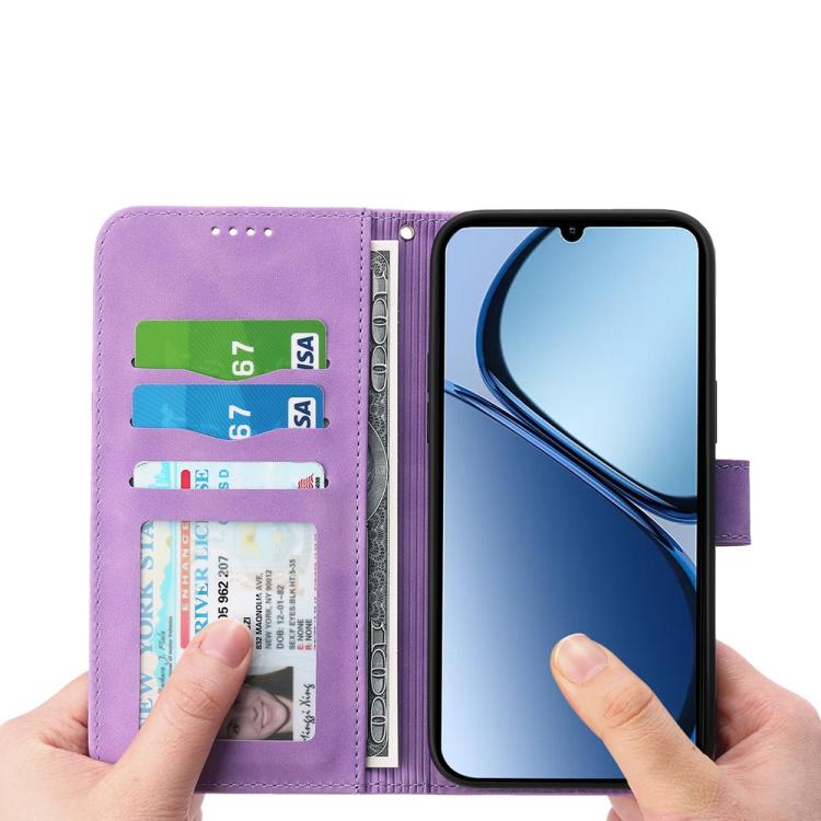 For Realme C75 / Realme 14x Dierfeng Dream Line TPU Hybrid PU Leather Phone Case