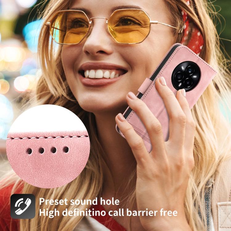 For Realme 14 Pro Dierfeng Dream Line TPU Hybrid PU Leather Phone Case