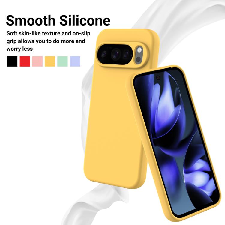 For Google Pixel 10 Pro XL Solid Color Liquid Silicone Dropproof Full Coverage Phone Case
