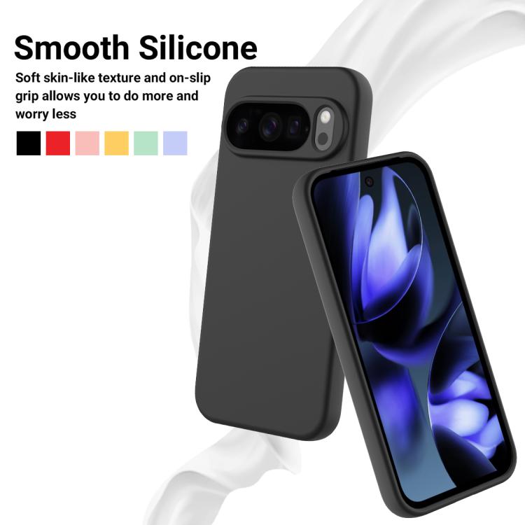 For Google Pixel 10 Pro XL Solid Color Liquid Silicone Dropproof Full Coverage Phone Case