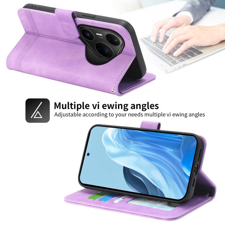 For Huawei Pura 80 Pro 5G / Pura 80 Pro+ 5G Dierfeng Dream Line TPU Hybrid PU Leather Phone Case
