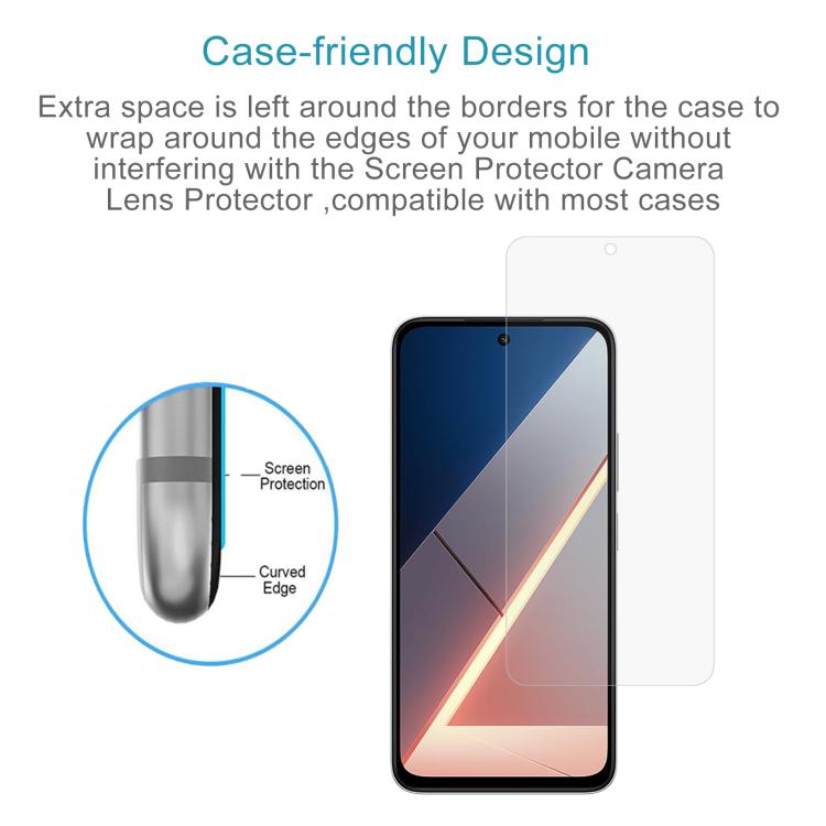 For Xiaomi Poco M7 4G 169mm 10pcs 0.26mm 9H 2.5D Tempered Glass Film