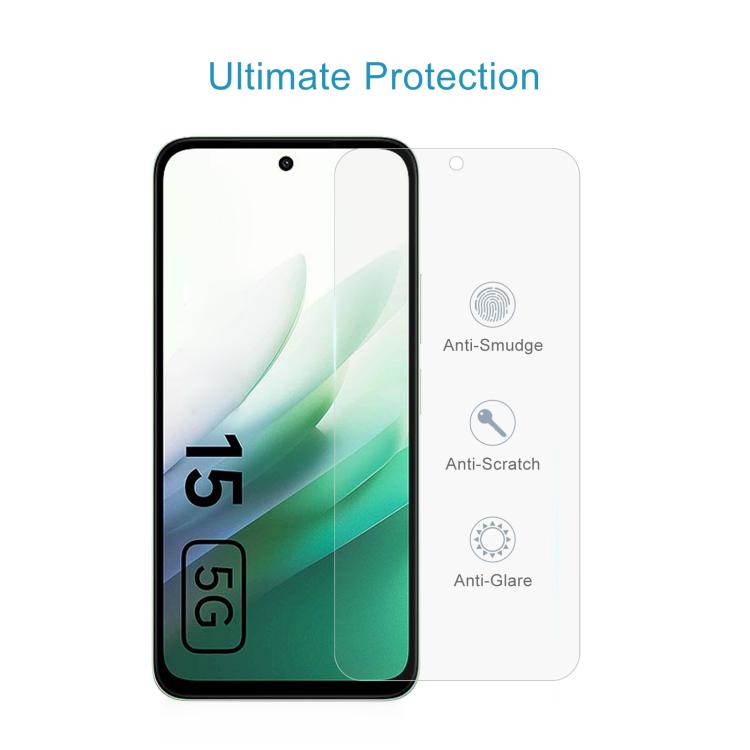For Redmi 15 5G 169.5mm 50pcs 0.26mm 9H 2.5D Tempered Glass Film