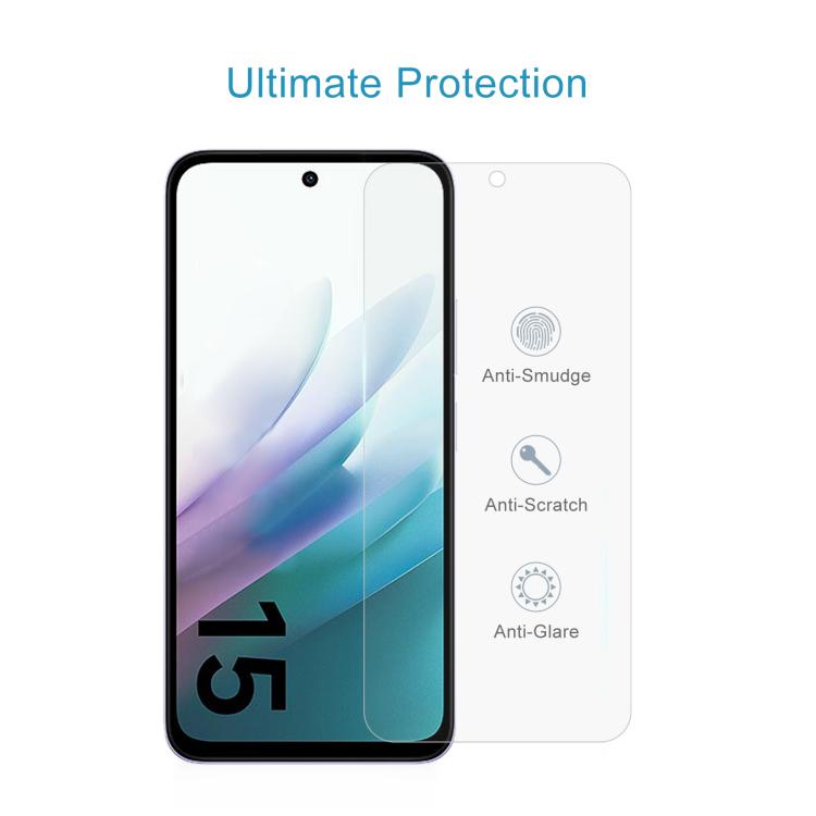For Redmi 15 4G 171.2mm 50pcs 0.26mm 9H 2.5D Tempered Glass Film