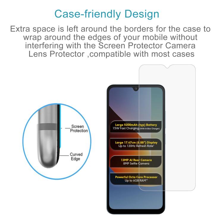 For Xiaomi Poco C81x 4G 50pcs 0.26mm 9H 2.5D Tempered Glass Film