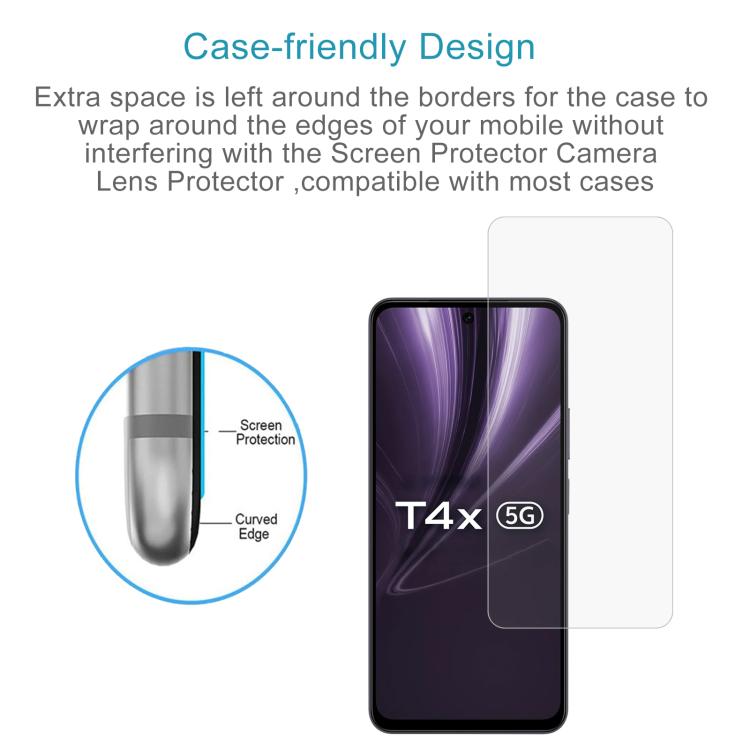 For vivo T4x 10pcs 0.26mm 9H 2.5D Tempered Glass Film