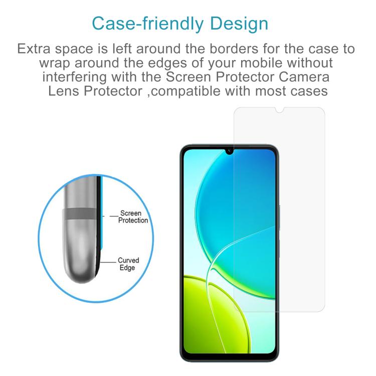 For vivo Y04 4G 50pcs 0.26mm 9H 2.5D Tempered Glass Film