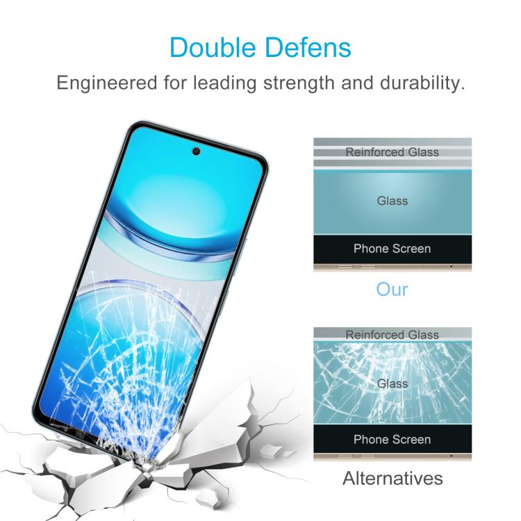 For vivo Y300t / iQOO Z10x 50pcs 0.26mm 9H 2.5D Tempered Glass Film