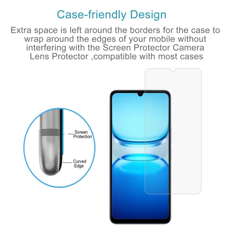 For vivo iQOO Z10 Lite 5G 50pcs 0.26mm 9H 2.5D Tempered Glass Film