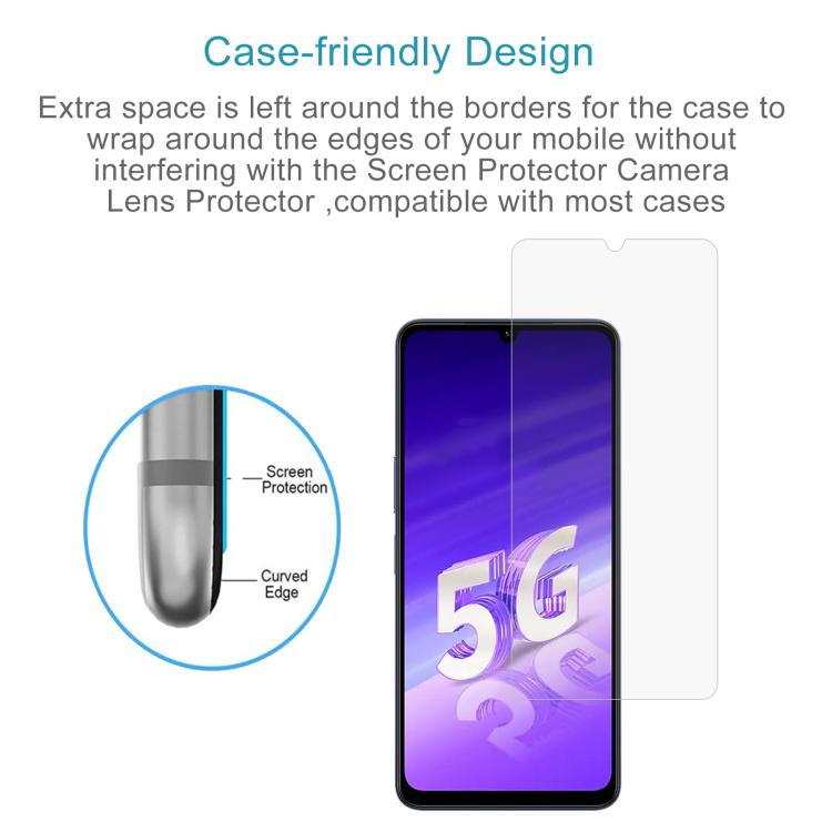 For vivo T4 Lite 50pcs 0.26mm 9H 2.5D Tempered Glass Film